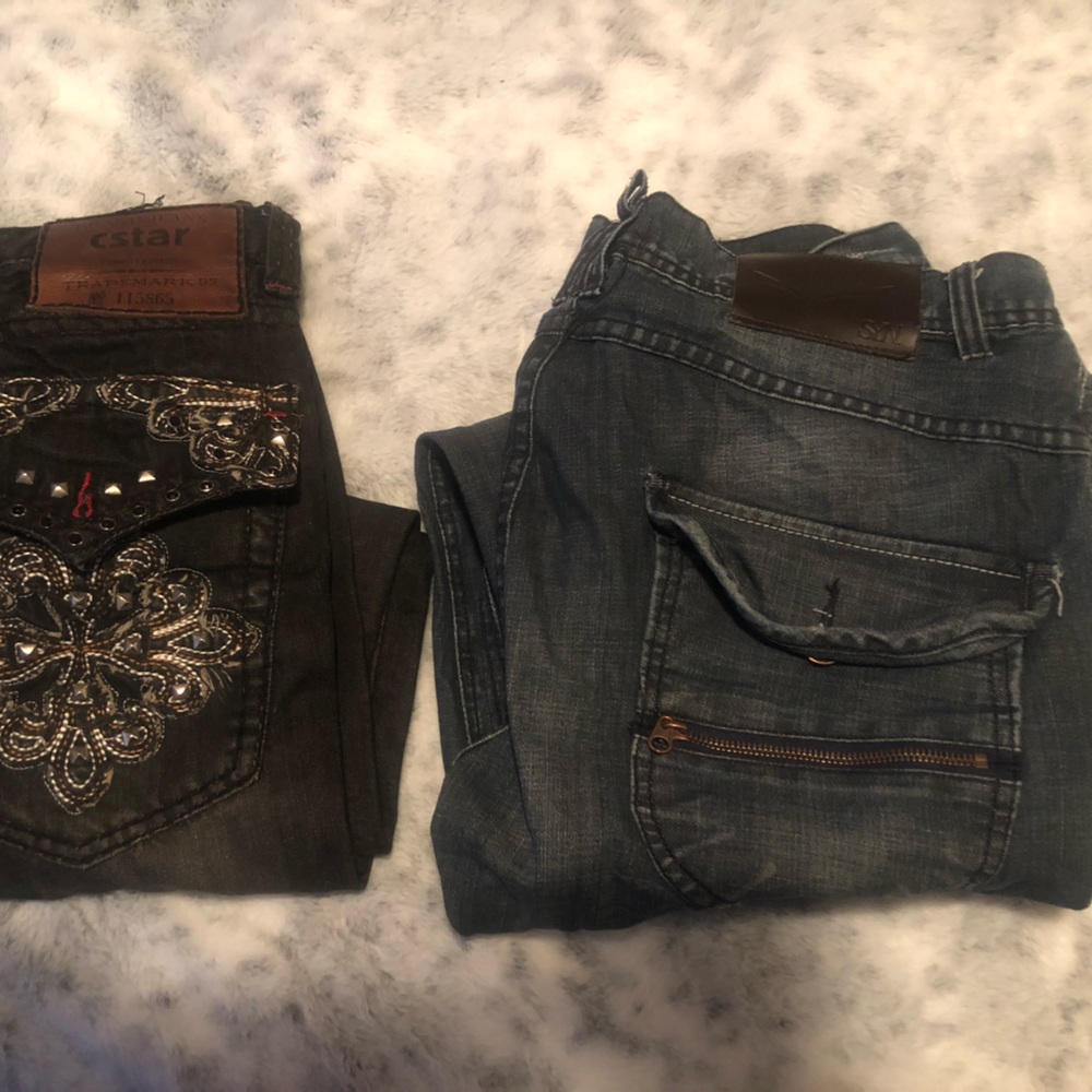 Two Pairs of Mens Dress Jeans 34x30